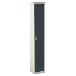 Tall Locker 300mm Deep - Camlock - Flat Top - 1 x Dark Grey Door