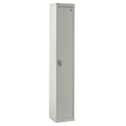 Tall Locker 450mm Deep - Camlock - Flat Top - 1 x Light Grey Door