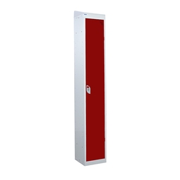 Tall Locker 300mm Deep - Camlock - Slope Top - 1 x Red Door